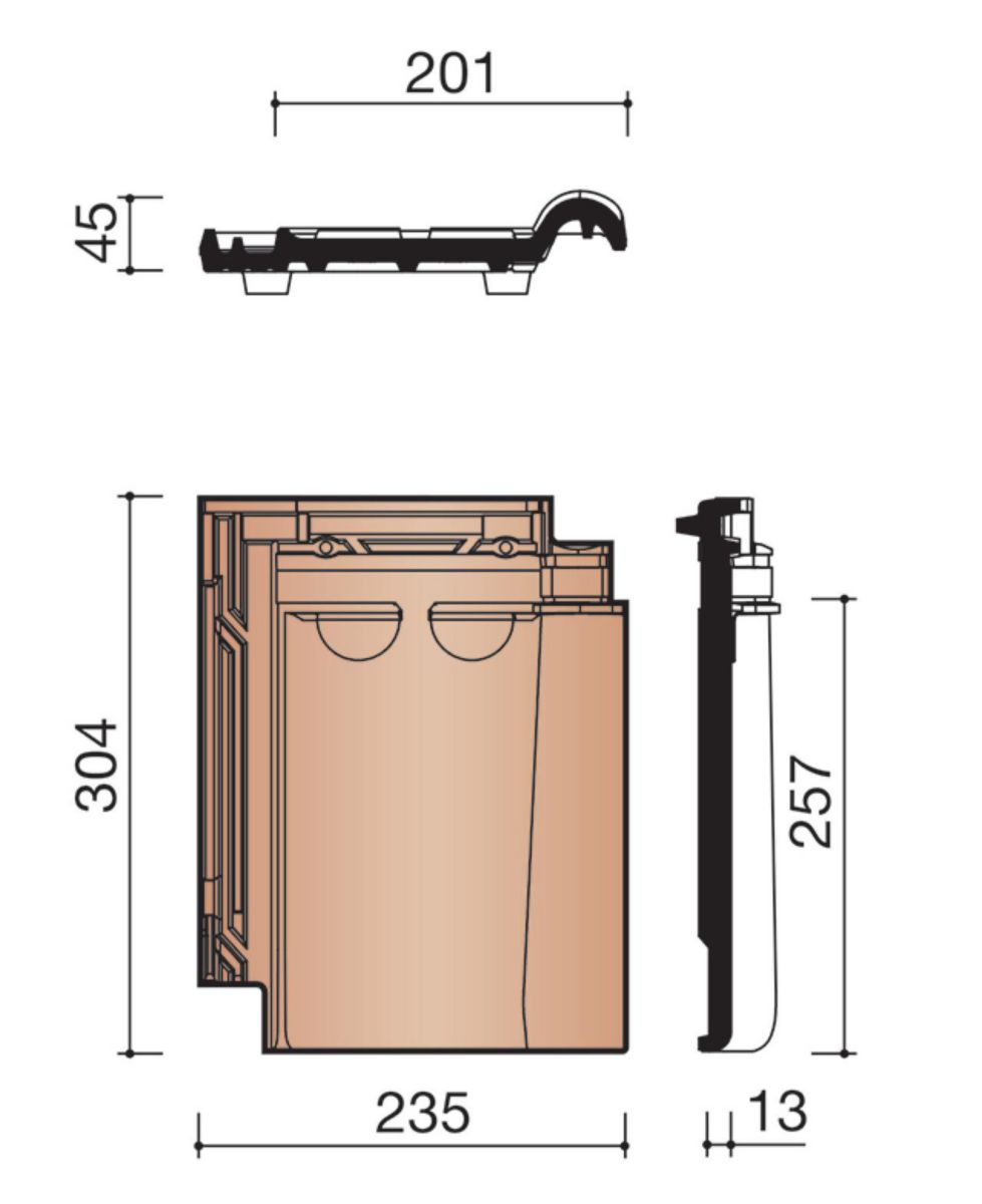 KORAMIC-Opalys Demi-Tuile Ardoisé