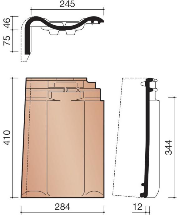 KORAMIC-Opalys Tuile À Rabat G Ardoisé