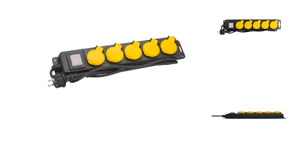 DEBFLEX -Bloc Étanche IP44 5 Prises 2 Pôles + Terre -A Clapet