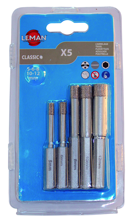 LEMAN -TRE.06500 -Lot de 5 Trépans Diamanté -Carrelage, Marbre